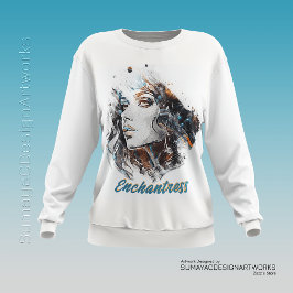 Sweatshirt Enchantress Aquarelle Portrait femelle