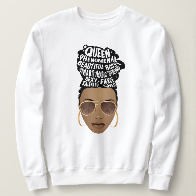 Sweatshirt Encouragement des femmes noires, chaise à cheveux  (Design devant)