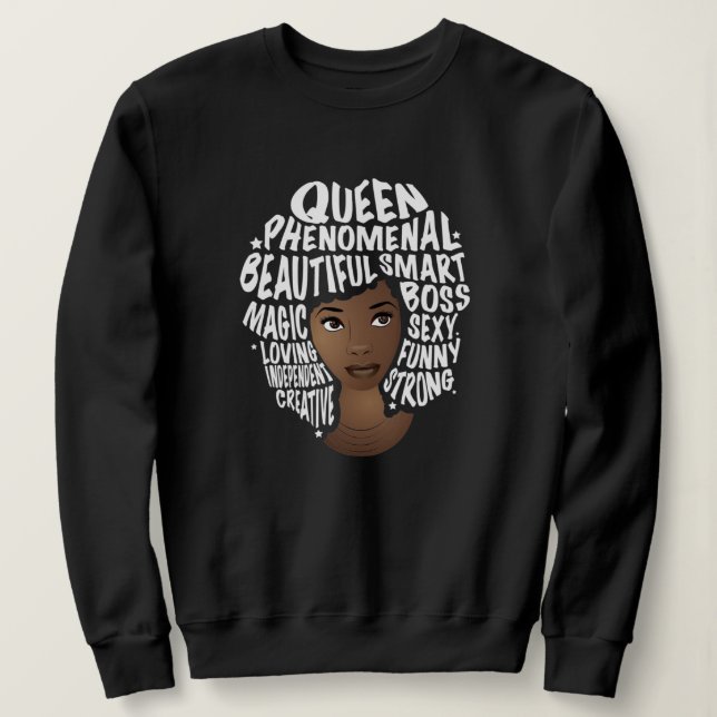Sweatshirt Encourager les femmes noires, beauté des cheveux n (Design devant)