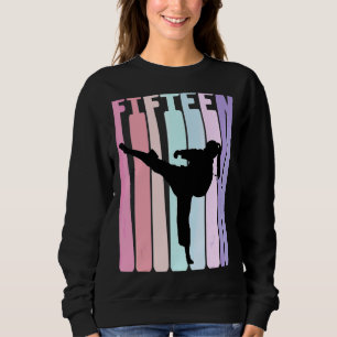 Sweatshirt Enfants 15e anniversaire Retro Taekwondo Karate Gi