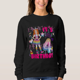 Sweatshirt Enfants 4e anniversaire Filles 4 ans Red Haired 4e