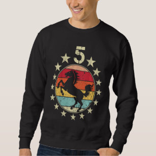 Sweatshirt Enfants 5e anniversaire Cheval 5e année Anniversai