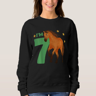 Sweatshirt Enfants 7e anniversaire Cheval Sept ans F