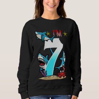 Sweatshirt Enfants 7e anniversaire Requins sous-marins Enfant