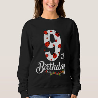Sweatshirt Enfants 9e anniversaire 9 ans Vieux Ladybugs Matc