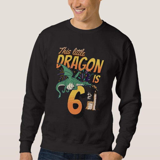 Sweatshirt Enfants à 6 ans Anniversaire Enfants Garçon Dragon (Devant)