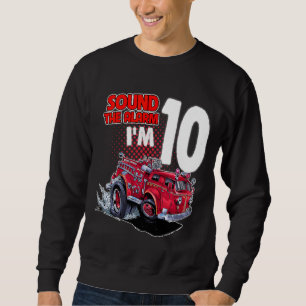 Sweatshirt Enfants Camion d'incendie J'ai 10 ans Pompier 10e