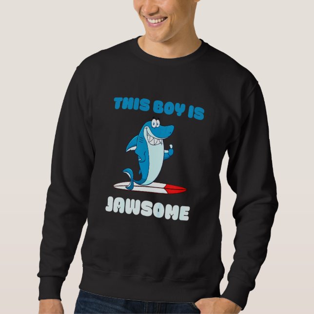 Sweatshirt Enfants Ce Garçon Est Jawsome Awesome Shark Pun Ga (Devant)
