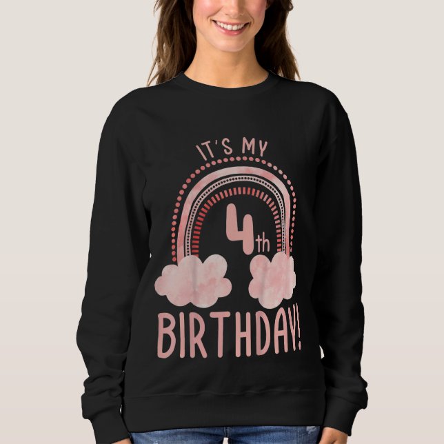 Sweatshirt Enfants C'est mon 4e anniversaire 4 ans 4e anniver (Devant)