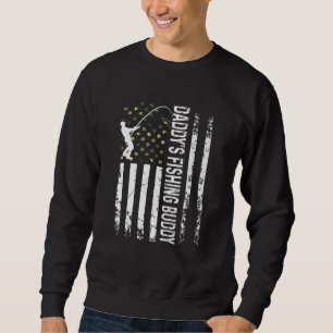 Sweatshirt Enfants Cool Usa Patriotique papa's Fishing Buddy 