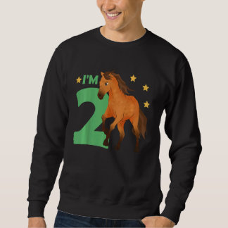 Sweatshirt Enfants Enfants 2 Anniversaire Cheval 2 Ans Annive