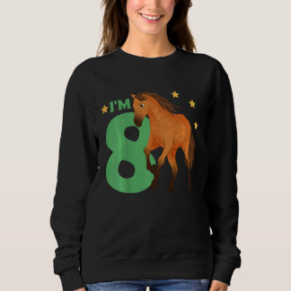 Sweatshirt Enfants Enfants 8e anniversaire Cheval Huit ans F