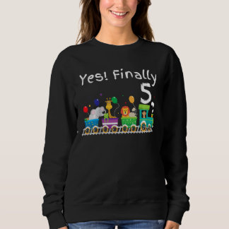 Sweatshirt Enfants Enfin 5 5 5e Anniversaire Fête Train Zoo A