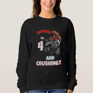 Sweatshirt Enfants Filles Dinosaure Anniversaire Je Suis Quat