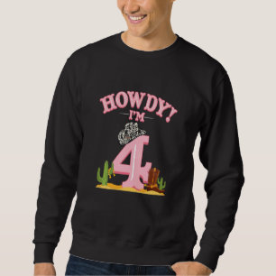 Sweatshirt Enfants Howdy Cowgirl 4e anniversaire Western Pays
