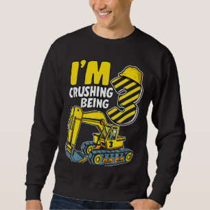 Sweatshirt Enfants Je me bouscule Être 3 ans Garçons Excavate