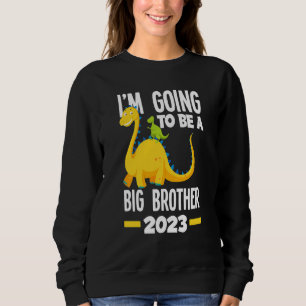 Sweatshirt Enfants Je vais être un grand frère 2023 Dinosaur