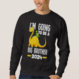 Sweatshirt Enfants Je vais être un grand frère 2024 Dinosaur 