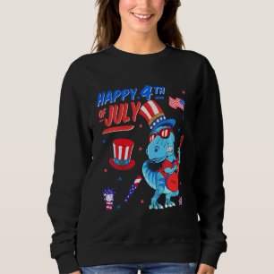 Sweatshirt Enfants Joyeux 4 juillet T-Rex Dino Dinosaur Baby