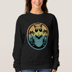 Sweatshirt Enfants Lama Style Rétro Alpaca Boy