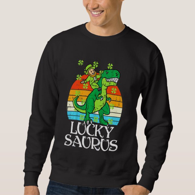 Sweatshirt Enfants Leprechaun Trex Luckysaurus Jour de la Sai (Devant)