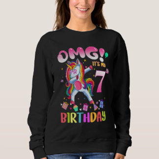 Sweatshirt Enfants Omg C'est mon 7e anniversaire filles Dabbi