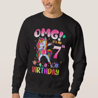 Sweatshirt Enfants Omg C'est mon 7e anniversaire filles Dabbi