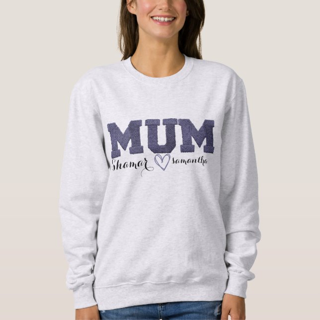 Sweatshirt enfants personnalisés nom de la journée de la mère (Devant)