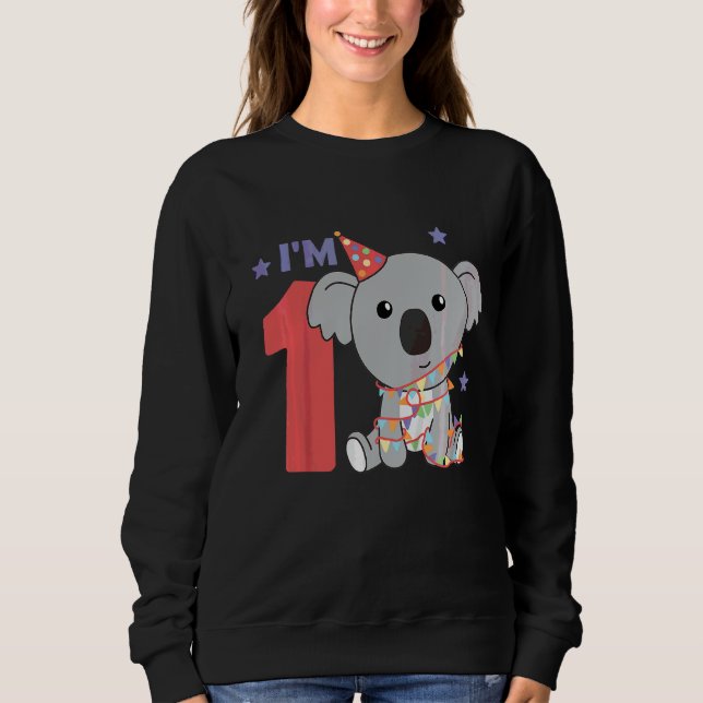 Sweatshirt Enfants Premier Anniversaire Koala Pour Enfants Un (Devant)