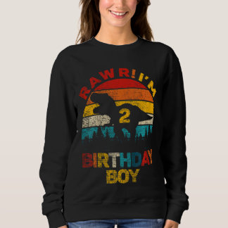 Sweatshirt Enfants Rawr Im 2 Dinosaur 2e anniversaire garçon