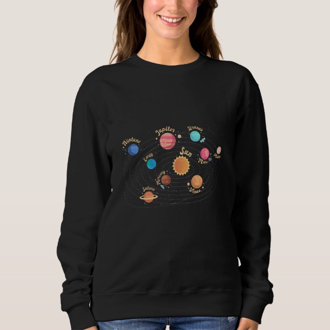 Sweatshirt Enfants Système solaire Planètes Connaissances Esp (Devant)