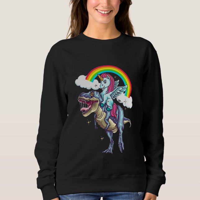 Sweatshirt Enfants Unicorn équitation Dinosaure Garçons Fille (Devant)
