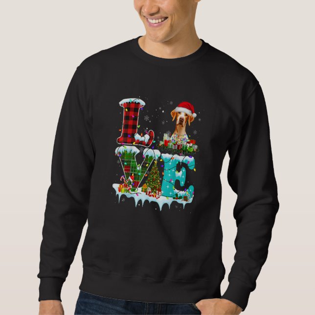 Sweatshirt English Pointer Christmas Tree Light Pajama Dog Xm (Devant)