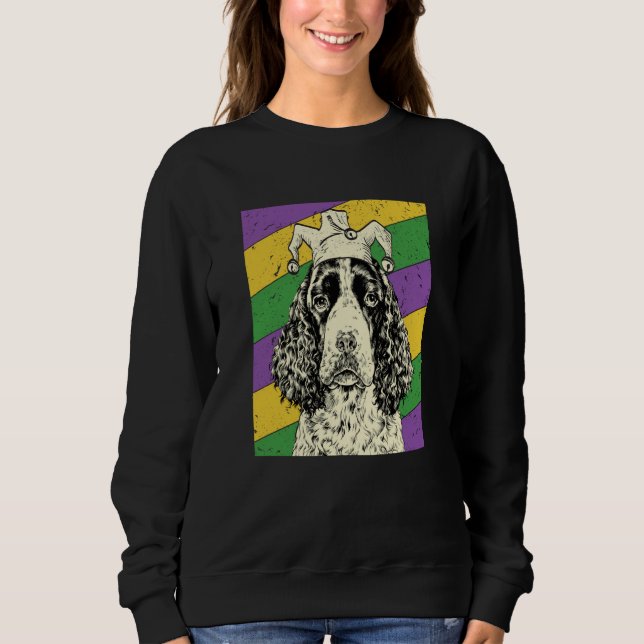 Sweatshirt English Springer Spaniel Jester Mardi Gras Dog Mom (Devant)