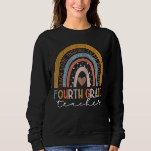 Sweatshirt Enseignant 4e année Enseigner l'amour Inspirer Boh