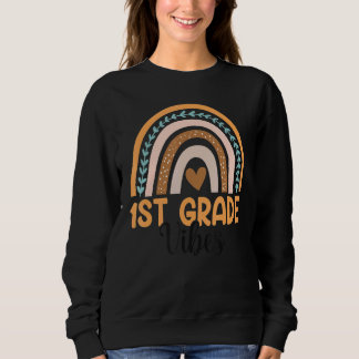 Sweatshirt Enseignant Arc-En-Ciel De Première Année Retour À 