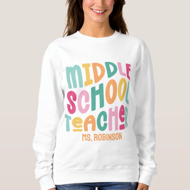 Sweatshirt Enseignant au collège | Couleur personnalisée (Devant)