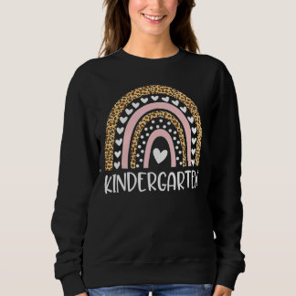Sweatshirt Enseignant de jardin d'enfants Leopard Arc-en-ciel