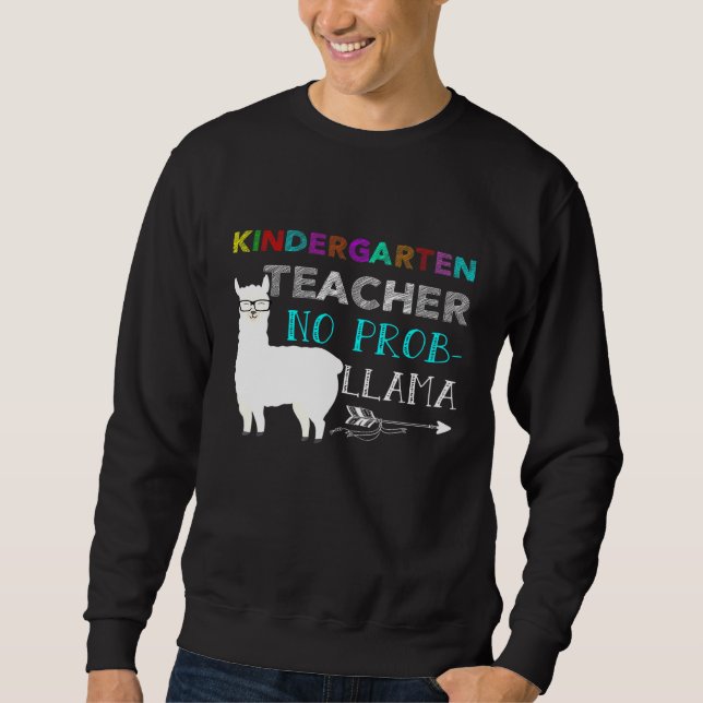 Sweatshirt Enseignant de jardin d'enfants No Pro Llama Retour (Devant)