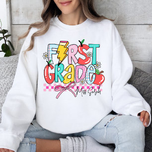 Sweatshirt Enseignant De Première Année Coupe Retour À L'Écol