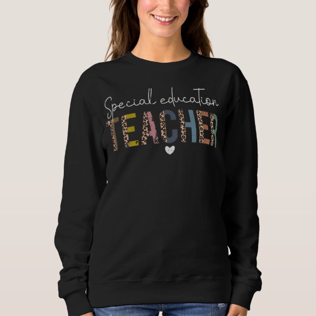 Sweatshirt Enseignant Spécial Sped Ed Sped Leopard Boh (Devant)