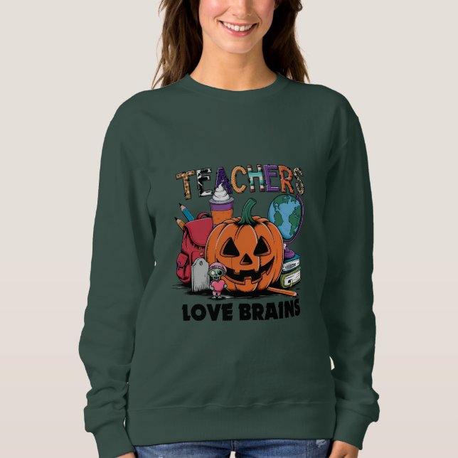 Sweatshirt Enseignants Aimer les cerveaux (Devant)