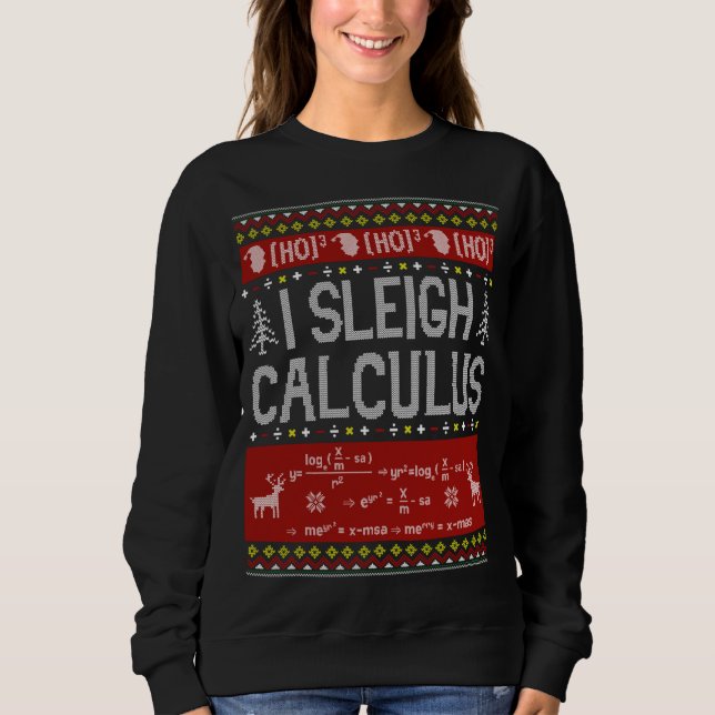 Sweatshirt Enseignants en mathématiques I Sleigh Calculus Dou (Devant)