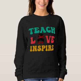 Sweatshirt Enseigner Amour Inspirer Chignon Méssy Rétro Ensei