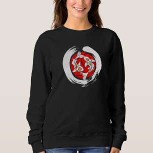 Sweatshirt Enso Circle Koi Poisson Art japonais Ukiyo-E Yin Y