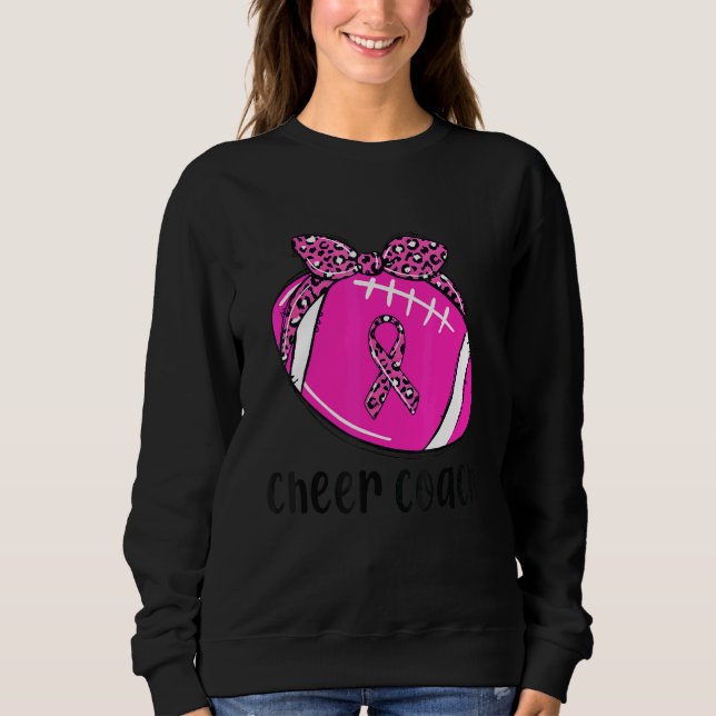 Sweatshirt Entraîneur de cheerleading rose Maman de football  (Devant)