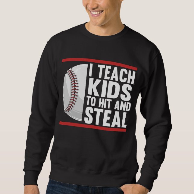 Sweatshirt Entraîneur Funny Kids Baseball (Devant)