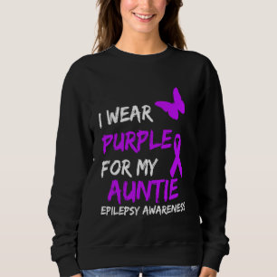 Sweatshirt Epilepsie Je Porte Du Purple Pour Ma Tante Ruban
