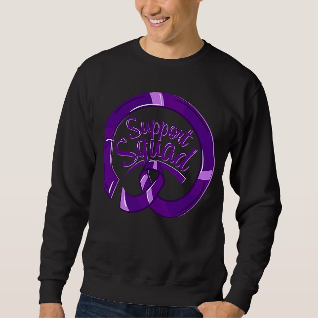 Sweatshirt Epilepsy Awareness Purple Ribbon Support Squad (Devant)
