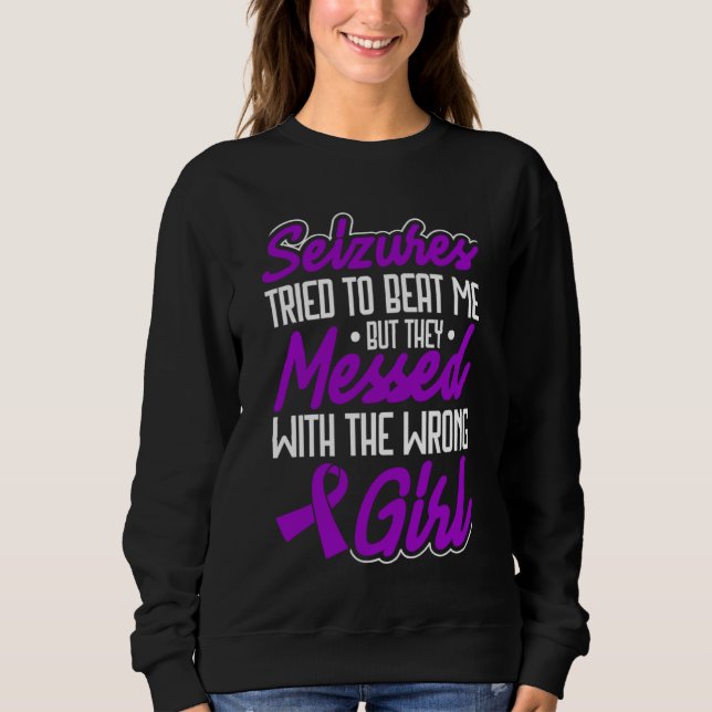 Sweatshirt Epilepsy Warrior Purple Ribbon Epilepsy Awareness (Devant)